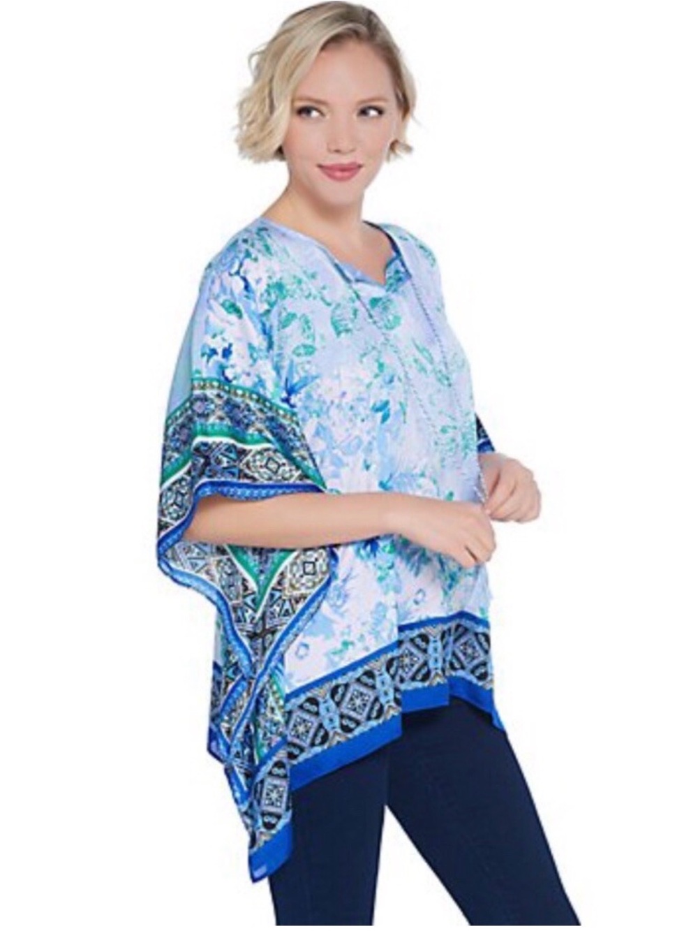 Susan Graver size 2X charm ruse scarf top,lightweight,boho,artsy